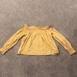Off the shoulder yellow summer top